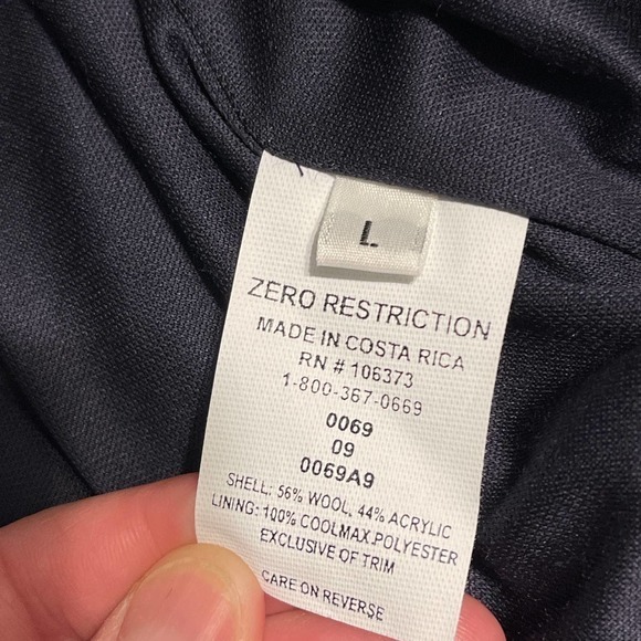 Zero Restriction Navy Double Layer Quarter Zip Pullover Large Preowned - Picture 5 of 6
